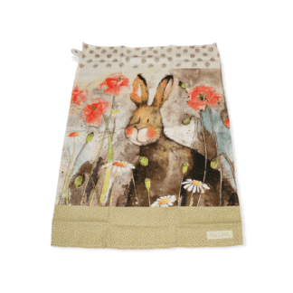 The main product image for Hare and Poppies Tea Towel.